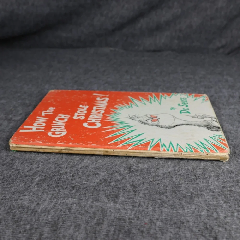 Vintage 1957 How The Grinch Stole Christmas Dr. Seuss Red Green HC USA Kids